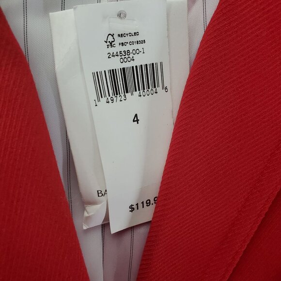 Banana Republic Blazer Womens Size 4 Red Structured Polyester Rayon Button *NWT* - Picture 4 of 9